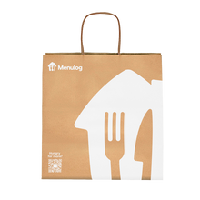 Paper Delivery Bags - 50 bags per pack, white logo