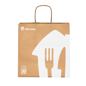 Paper Delivery Bags - 50 bags per pack, white logo